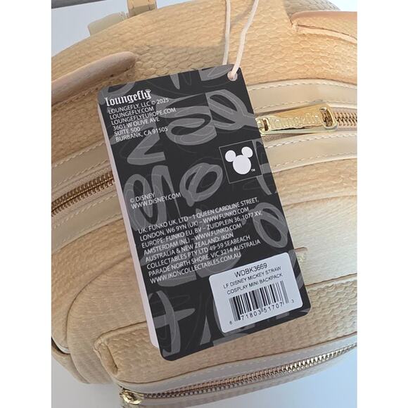 Loungefly Mickey Mouse Woven Texture Mini Backpack | NWT
